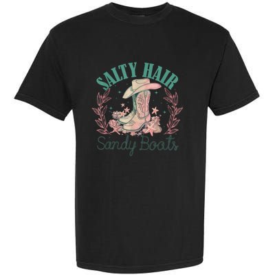 Retro Funny Salty Hair Sandy Boots Cowgirl Western Summer Garment-Dyed Heavyweight T-Shirt