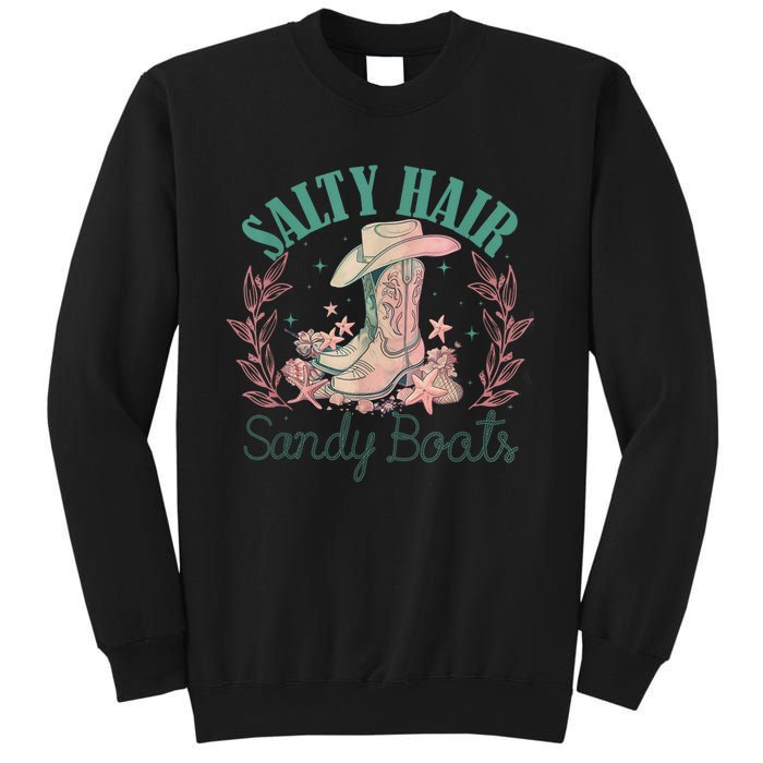 Retro Funny Salty Hair Sandy Boots Cowgirl Western Summer Sweatshirt