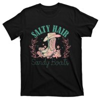 Retro Funny Salty Hair Sandy Boots Cowgirl Western Summer T-Shirt