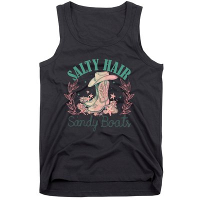 Retro Funny Salty Hair Sandy Boots Cowgirl Western Summer Tank Top