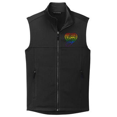 Rainbow Flag Stethoscope Heart Nurse Doctor Lgbt Ally Pride Gift Collective Smooth Fleece Vest