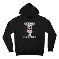 Rizzmas Funny Toilet Santa White Elephant Christmas Hoodie