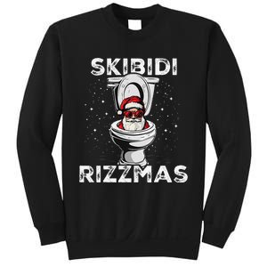 Rizzmas Funny Toilet Santa White Elephant Christmas Sweatshirt