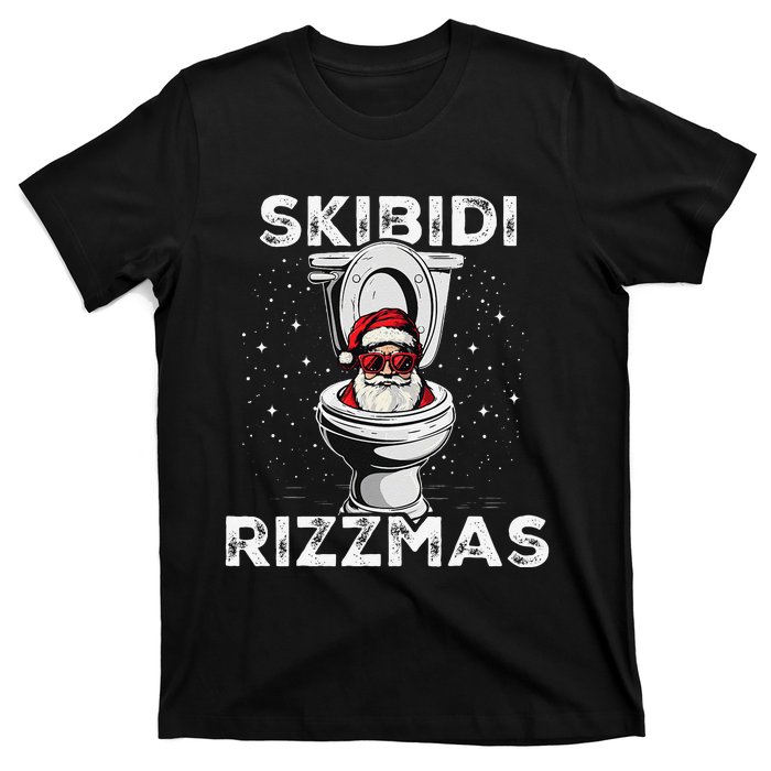 Rizzmas Funny Toilet Santa White Elephant Christmas T-Shirt