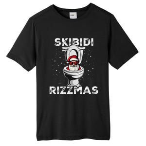 Rizzmas Funny Toilet Santa White Elephant Christmas Tall Fusion ChromaSoft Performance T-Shirt