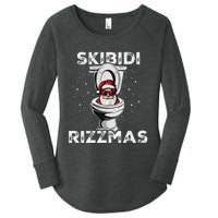 Rizzmas Funny Toilet Santa White Elephant Christmas Women's Perfect Tri Tunic Long Sleeve Shirt