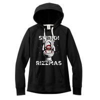 Rizzmas Funny Toilet Santa White Elephant Christmas Women's Fleece Hoodie