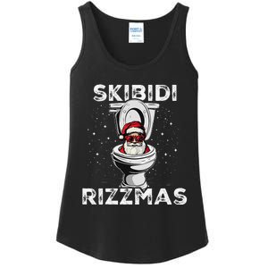 Rizzmas Funny Toilet Santa White Elephant Christmas Ladies Essential Tank