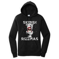 Rizzmas Funny Toilet Santa White Elephant Christmas Women's Pullover Hoodie