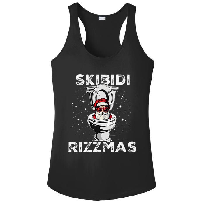 Rizzmas Funny Toilet Santa White Elephant Christmas Ladies PosiCharge Competitor Racerback Tank