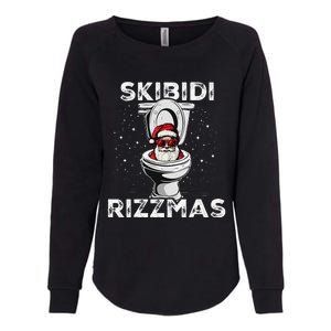 Rizzmas Funny Toilet Santa White Elephant Christmas Womens California Wash Sweatshirt