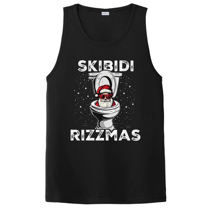 Rizzmas Funny Toilet Santa White Elephant Christmas PosiCharge Competitor Tank