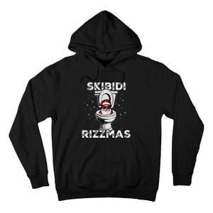 Rizzmas Funny Toilet Santa White Elephant Christmas Tall Hoodie