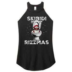 Rizzmas Funny Toilet Santa White Elephant Christmas Women's Perfect Tri Rocker Tank