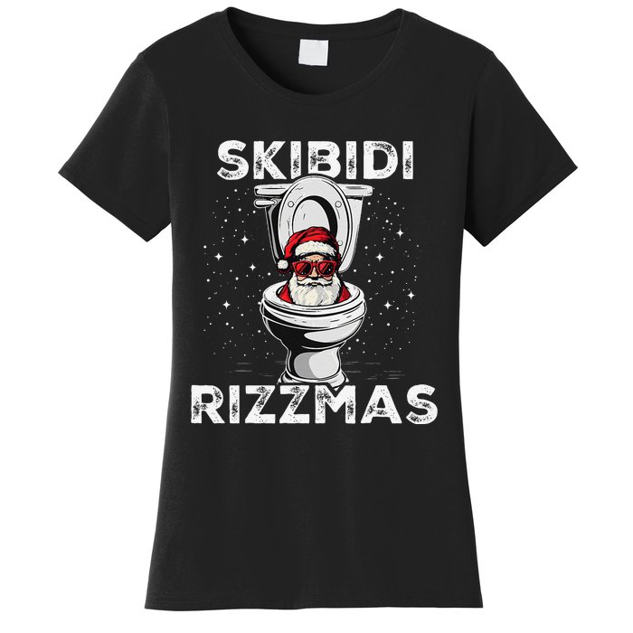 Rizzmas Funny Toilet Santa White Elephant Christmas Women's T-Shirt