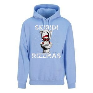 Rizzmas Funny Toilet Santa White Elephant Christmas Unisex Surf Hoodie