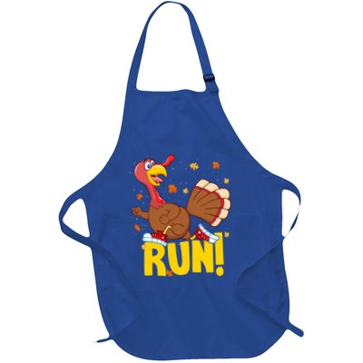 Run! Funny Thanksgiving Running 5k Race Turkey Trot Squad Funny Gift Full-Length Apron With Pockets
