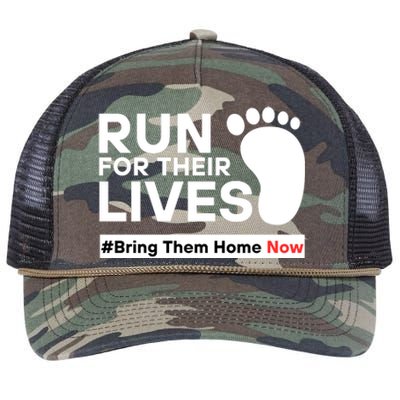 Run For Their Lives Bring Them Home Now Retro Rope Trucker Hat Cap