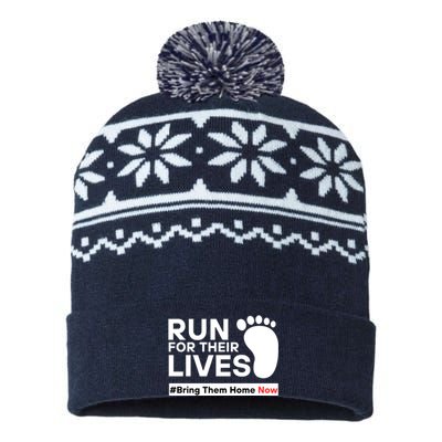 Run For Their Lives Bring Them Home Now USA-Made Snowflake Beanie