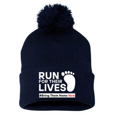 Run For Their Lives Bring Them Home Now Pom Pom 12in Knit Beanie