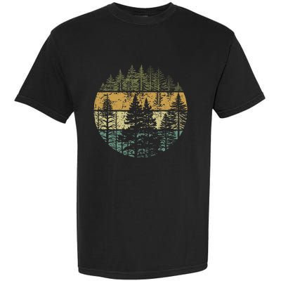 Retro Forest Trees Outdoors Nature Garment-Dyed Heavyweight T-Shirt