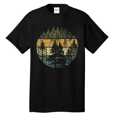 Retro Forest Trees Outdoors Nature Tall T-Shirt