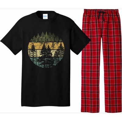 Retro Forest Trees Outdoors Nature Pajama Set