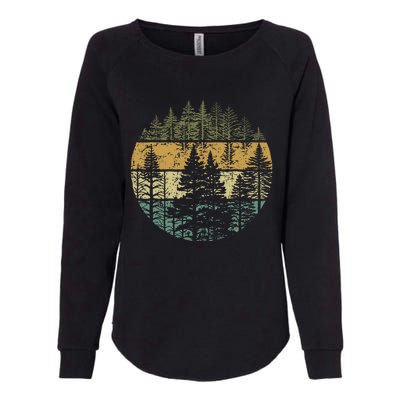 Retro Forest Trees Outdoors Nature Womens California Wash Sweatshirt