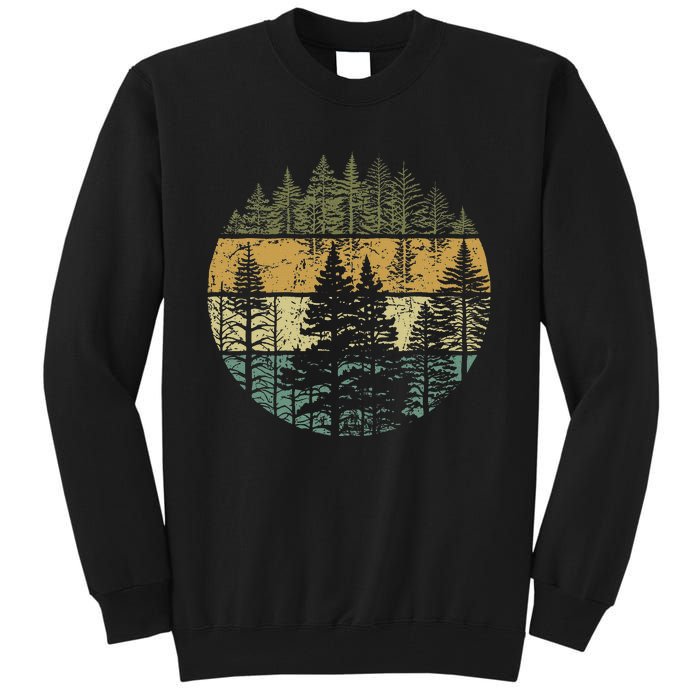 Retro Forest Trees Outdoors Nature Tall Sweatshirt