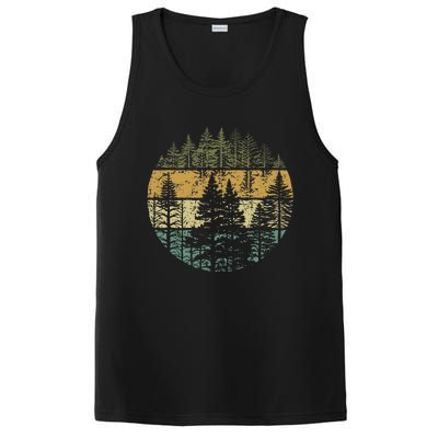 Retro Forest Trees Outdoors Nature PosiCharge Competitor Tank