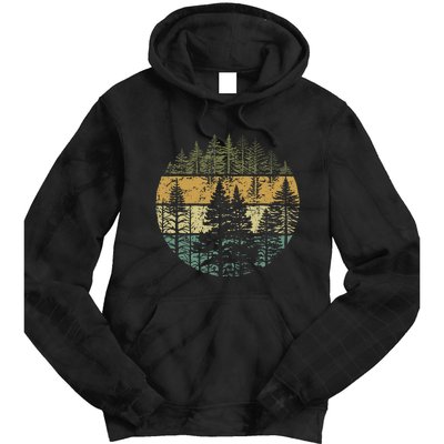 Retro Forest Trees Outdoors Nature Tie Dye Hoodie