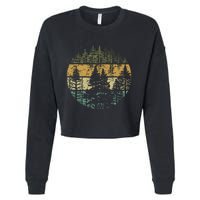 Retro Forest Trees Outdoors Nature Cropped Pullover Crew