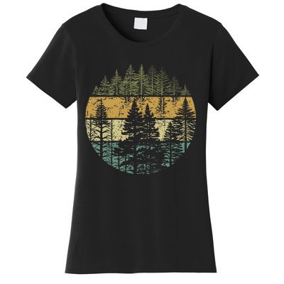 Retro Forest Trees Outdoors Nature Women's T-Shirt