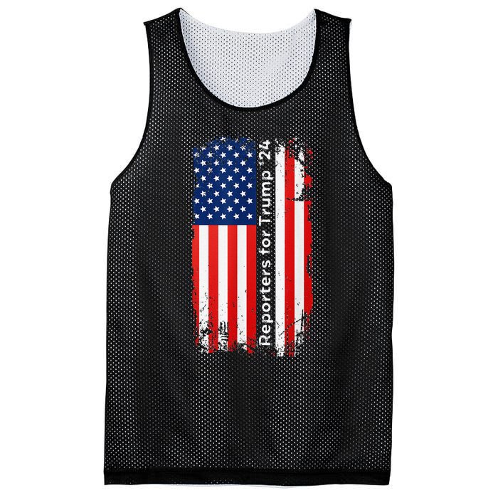 Reporters For Trump Funny Election 2024 Reporter Reporting Mesh Reversible Basketball Jersey Tank