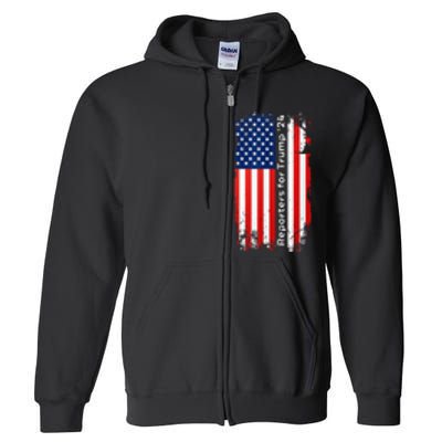 Reporters For Trump Funny Election 2024 Reporter Reporting Full Zip Hoodie