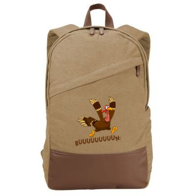 Run Funny Thanksgiving Turkey Cotton Canvas Backpack