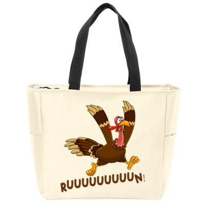 Run Funny Thanksgiving Turkey Zip Tote Bag