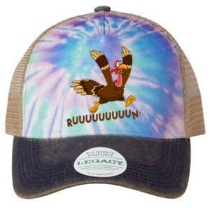 Run Funny Thanksgiving Turkey Legacy Tie Dye Trucker Hat