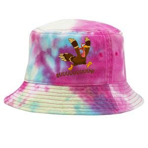 Run Funny Thanksgiving Turkey Tie-Dyed Bucket Hat