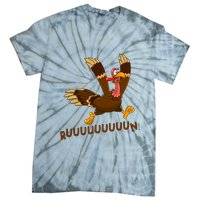 Run Funny Thanksgiving Turkey Tie-Dye T-Shirt