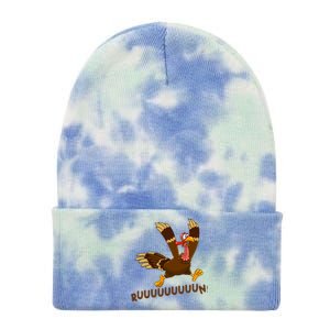 Run Funny Thanksgiving Turkey Tie Dye 12in Knit Beanie