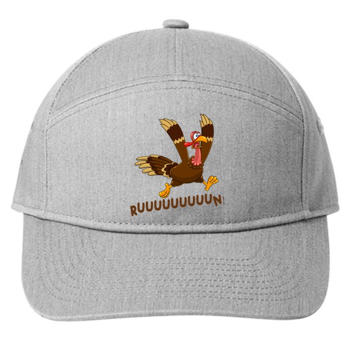 Run Funny Thanksgiving Turkey 7-Panel Snapback Hat