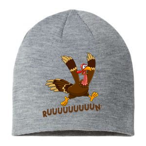 Run Funny Thanksgiving Turkey Sustainable Beanie