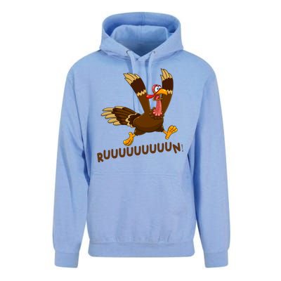 Run Funny Thanksgiving Turkey Unisex Surf Hoodie