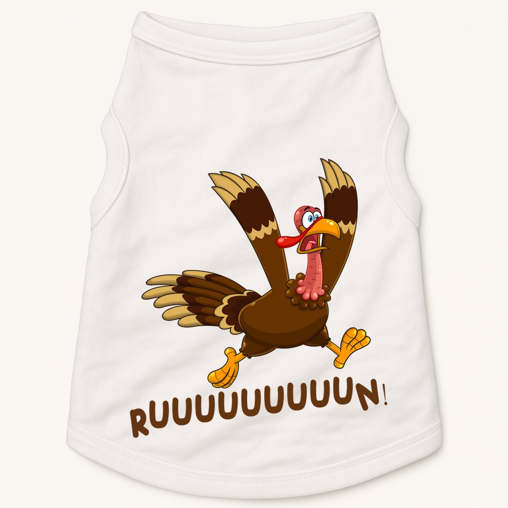 Run Funny Thanksgiving Turkey Doggie Tank