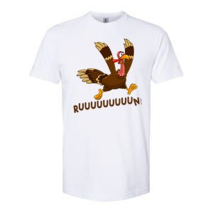 Run Funny Thanksgiving Turkey Softstyle CVC T-Shirt