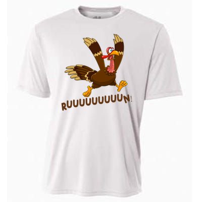 Run Funny Thanksgiving Turkey Cooling Performance Crew T-Shirt