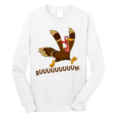 Run Funny Thanksgiving Turkey Long Sleeve Shirt