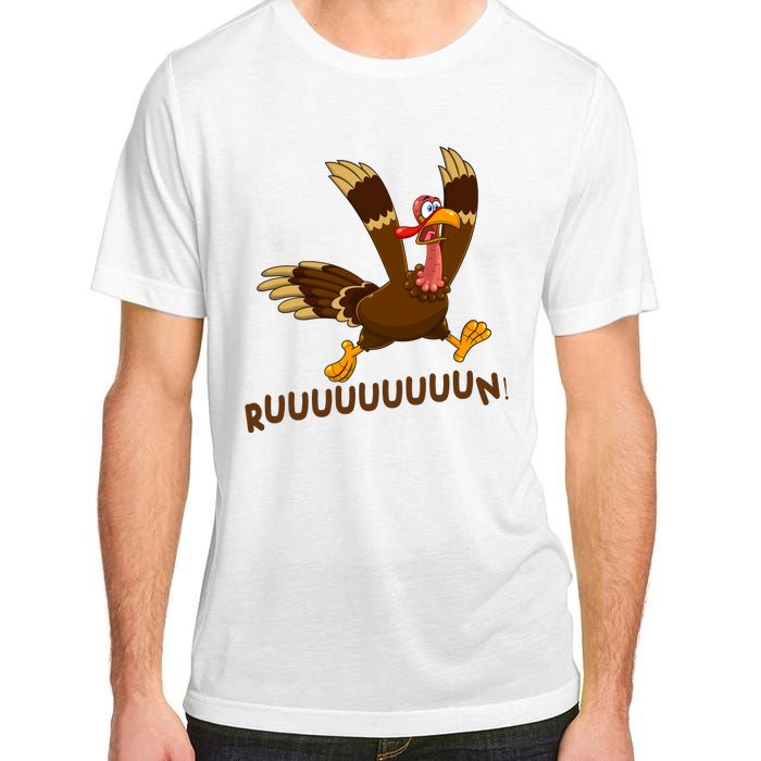 Run Funny Thanksgiving Turkey Adult ChromaSoft Performance T-Shirt