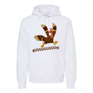 Run Funny Thanksgiving Turkey Premium Hoodie